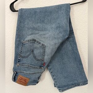 Levi's Light Wash Ribcage Straight Jeans with Button Fly